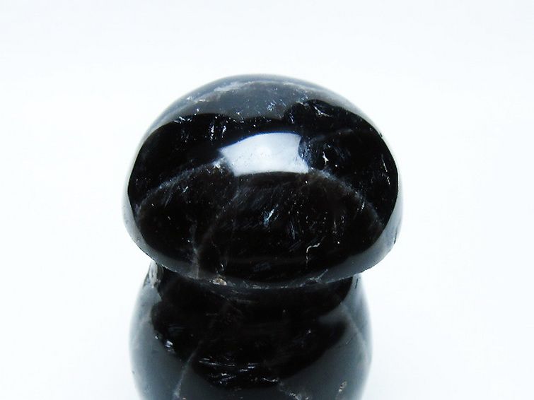 モリオン 純天然 黒水晶 きのこ 置物[T653-4101] 2枚目