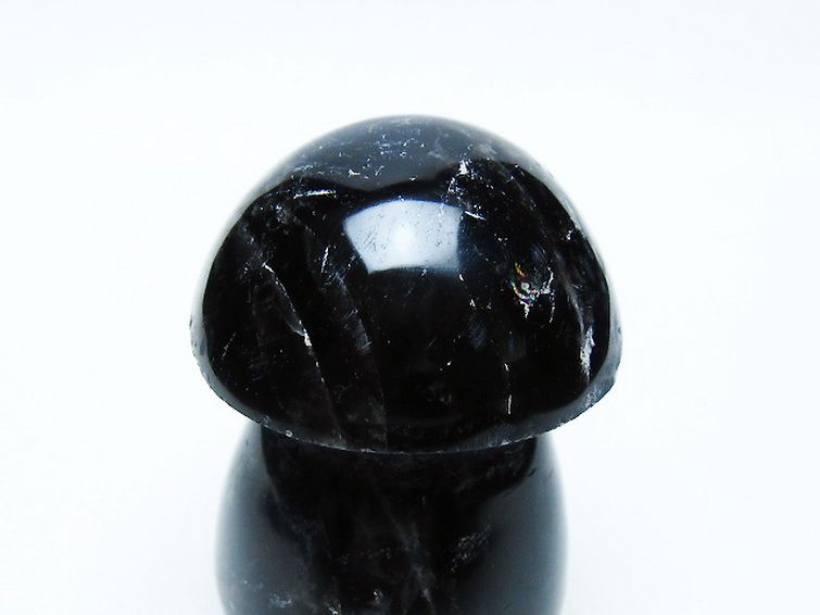 モリオン 純天然 黒水晶 きのこ 置物[T653-4129] 2枚目