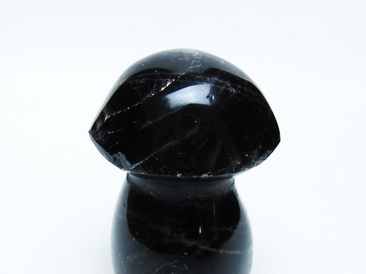 モリオン 純天然 黒水晶 きのこ 置物[T653-4145] 2枚目