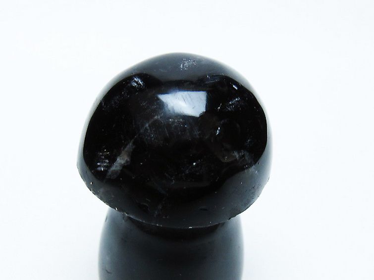 モリオン 純天然 黒水晶 きのこ 置物[T653-4195] 2枚目
