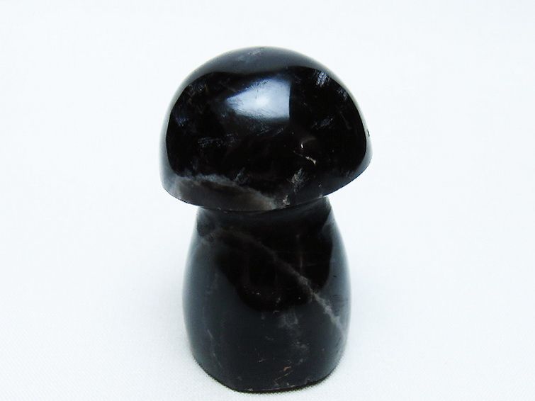 モリオン 純天然 黒水晶 きのこ 置物[T653-4195] 3枚目