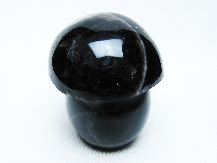 モリオン 純天然 黒水晶 きのこ 置物[T653-4271] 1枚目