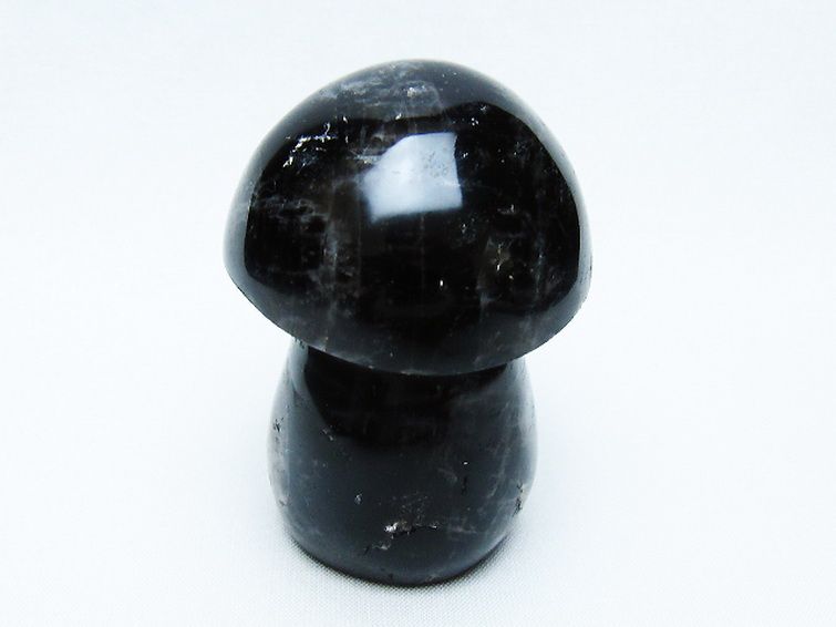 モリオン 純天然 黒水晶 きのこ 置物[T653-4277] 1枚目
