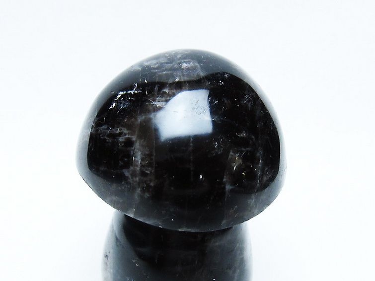 モリオン 純天然 黒水晶 きのこ 置物[T653-4277] 2枚目