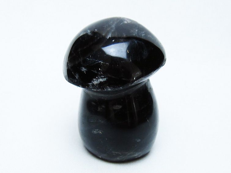 モリオン 純天然 黒水晶 きのこ 置物[T653-4297] 1枚目