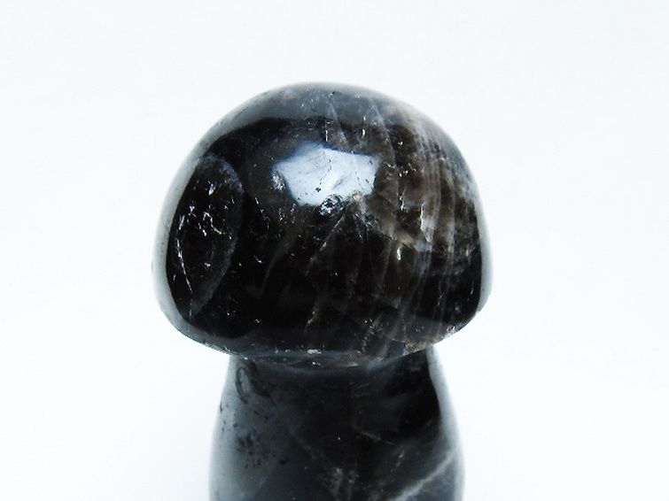 モリオン 純天然 黒水晶 きのこ 置物[T653-4306] 2枚目