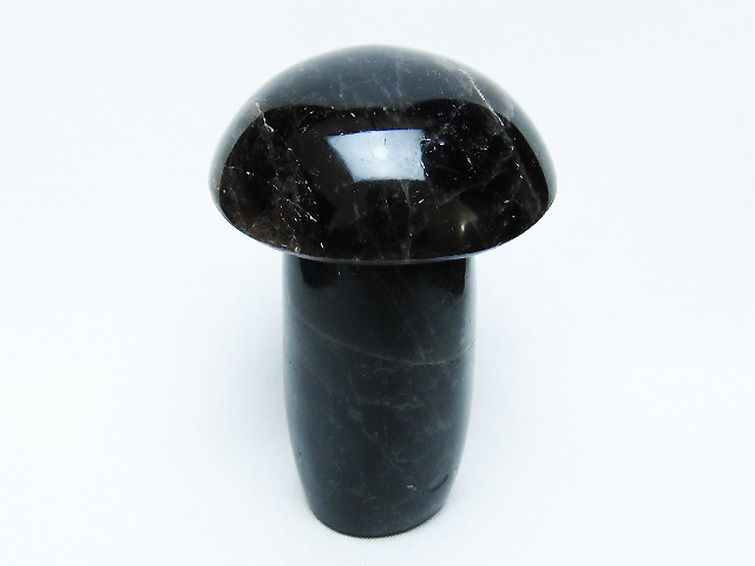モリオン 純天然 黒水晶 きのこ 置物[T653-4315] 1枚目