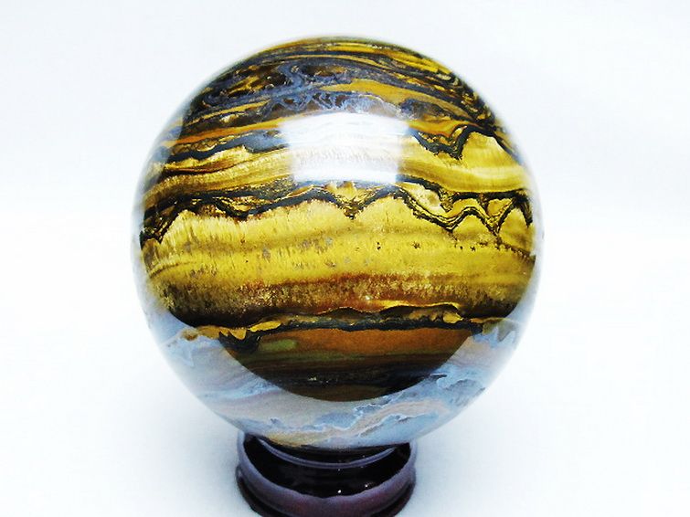 1.3Kgアイアンタイガーアイ丸玉 93mm [T671-6350] 3枚目