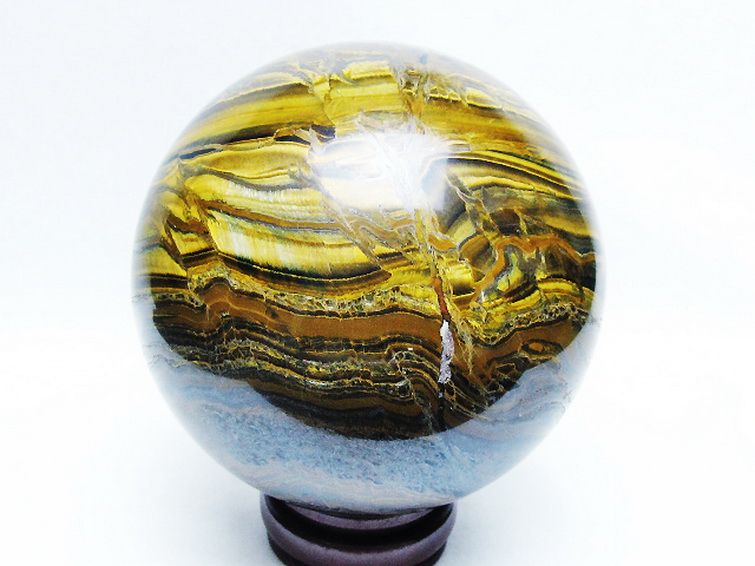 2.4Kgパワーストーン 天然石 アイアンタイガーアイ丸玉 117mm [T671-6367]