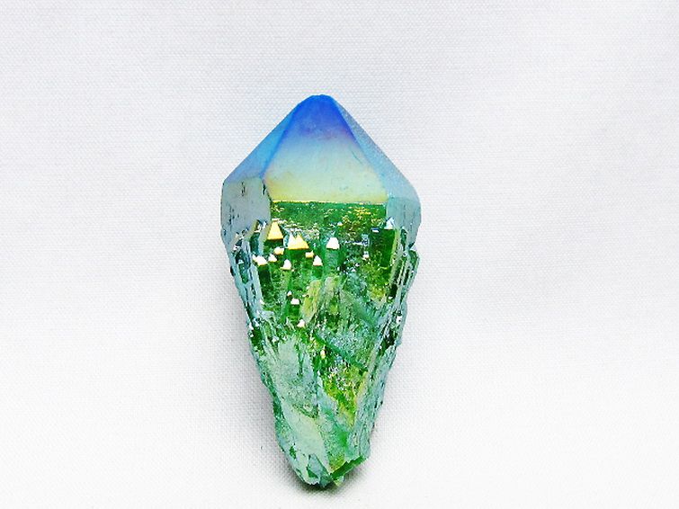 オーラ水晶 オーラクリスタル カテドラルライブラリー 原石 (グリーン)[T693-4924] 1枚目