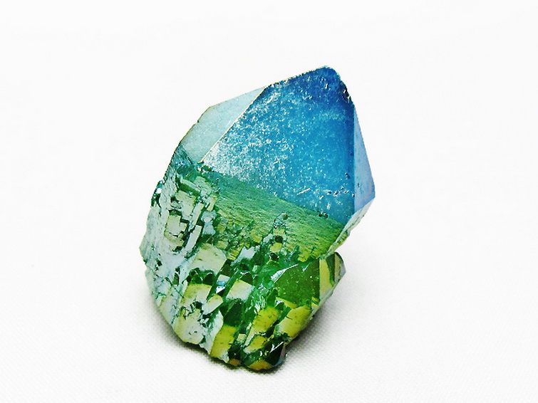 オーラ水晶 オーラクリスタル カテドラルライブラリー 原石 (グリーン)[T693-5287] 1枚目