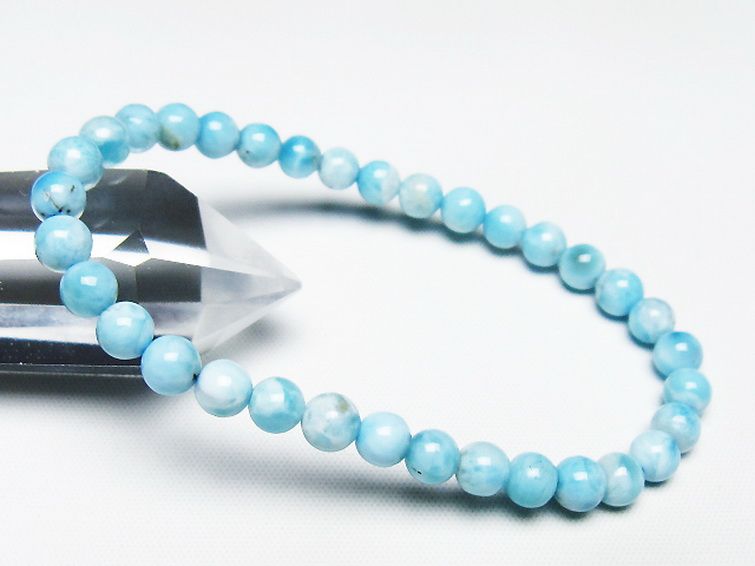 ラリマーブレスレット 高品質++]ラリマーブレスレット（約13.5mm玉） - 埼玉県吉川市の