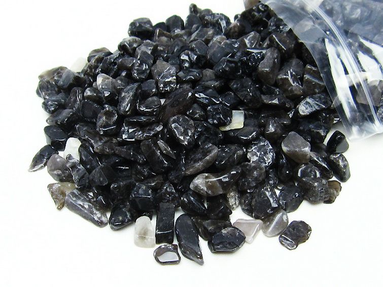モリオン 純天然 黒水晶 さざれサイズ：中[T717-2] 2枚目