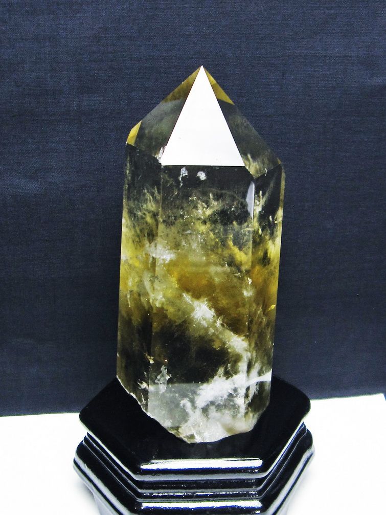 天然 レインボー 虹入り クリスタルクォーツ 水晶 六角柱 1.1kg 天然石-