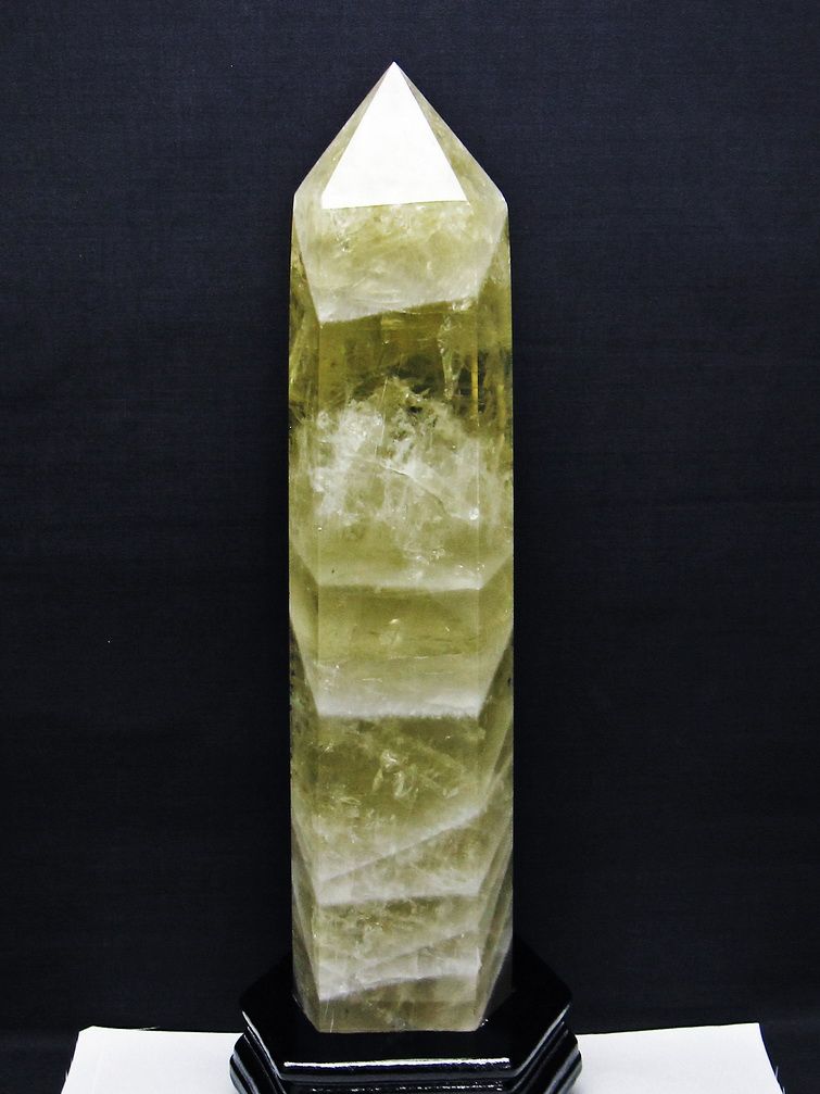 3.2Kg虹入りシトリン水晶六角柱[T719-4960] 1枚目