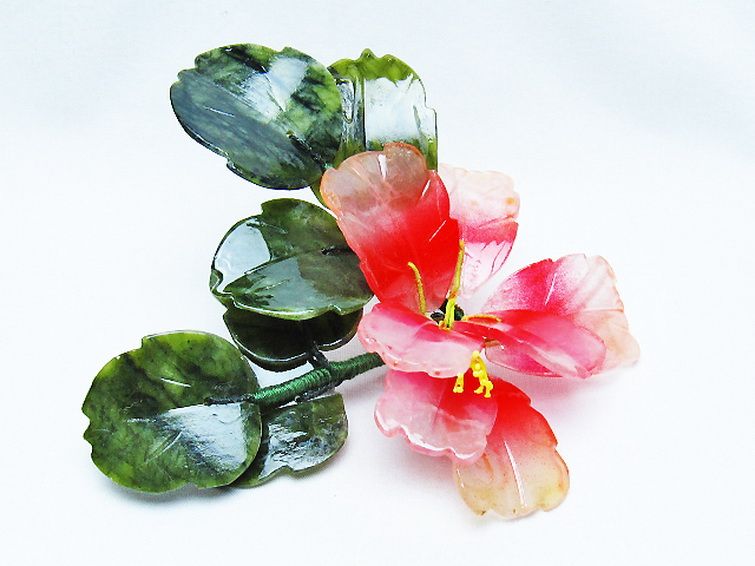 アゲートツツジ鉢植え置物[T726-1579] 2枚目