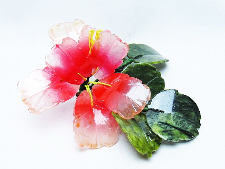 アゲートツツジ鉢植え置物[T726-1579] 3枚目