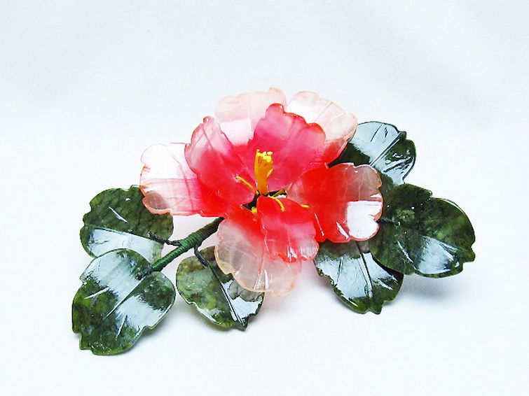 アゲートツツジ鉢植え置物[T726-1584] 2枚目