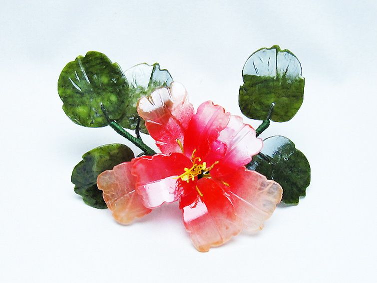 アゲートツツジ鉢植え置物[T726-1591] 1枚目