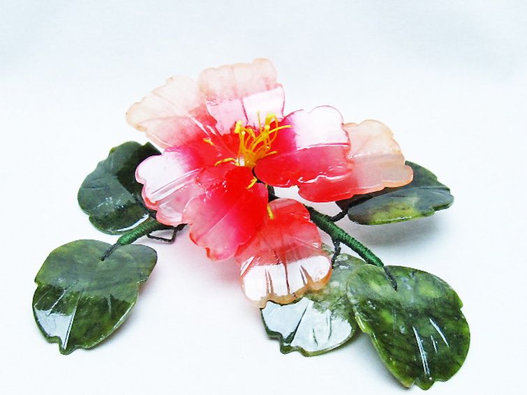 アゲートツツジ鉢植え置物[T726-1591] 2枚目