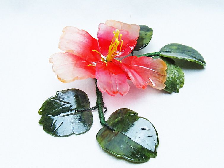 アゲートツツジ鉢植え置物[T726-1591] 3枚目