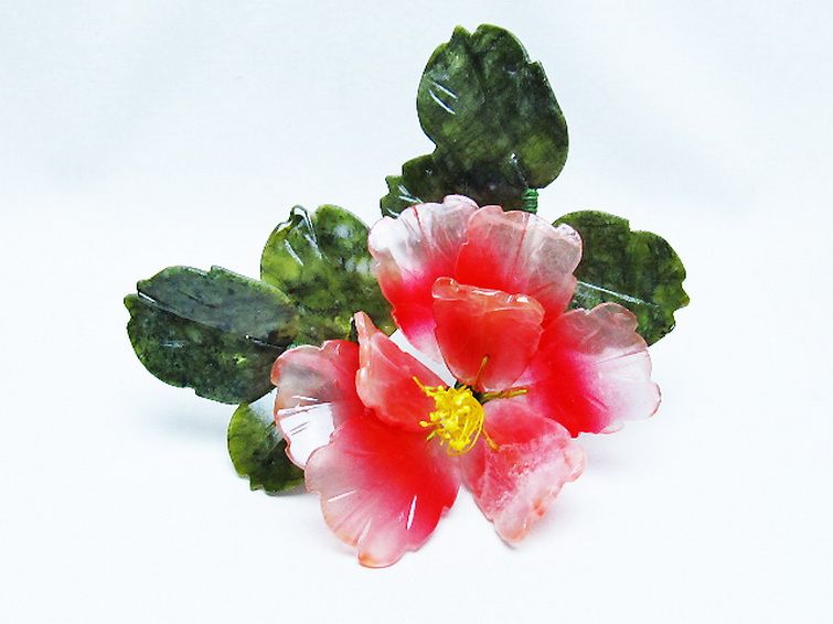 アゲートツツジ鉢植え置物[T726-1602] 1枚目