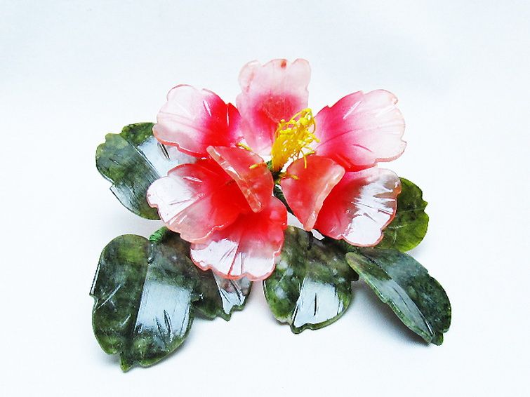 アゲートツツジ鉢植え置物[T726-1602] 2枚目