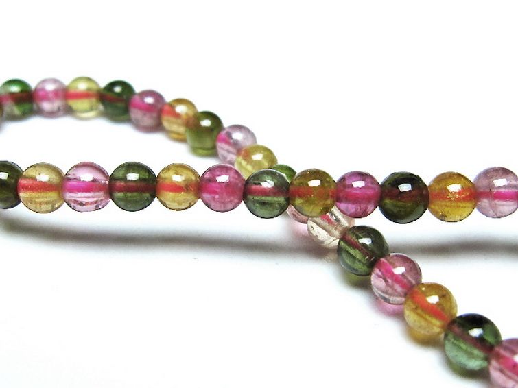 ミックスカラートルマリンブレスレット 4mm [t75-7375] 2枚目