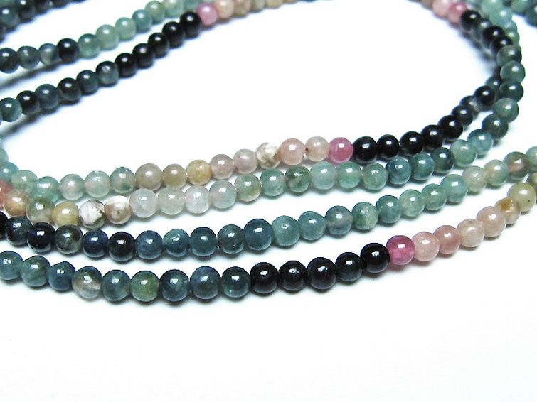 ミックスカラートルマリン ブレスレット 4mm [t75-7432] 2枚目