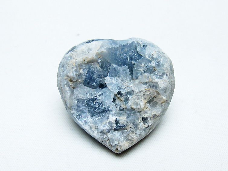 セレスタイト 天青石 ハートシェイプ 原石[T756-6079] 1枚目