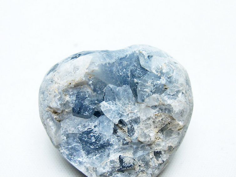 セレスタイト 天青石 ハートシェイプ 原石[T756-6079] 2枚目
