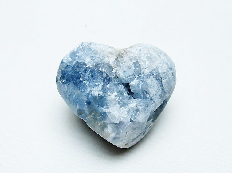セレスタイト 天青石 ハートシェイプ 原石[T756-6093] 1枚目