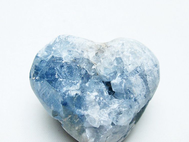 セレスタイト 天青石 ハートシェイプ 原石[T756-6093] 2枚目