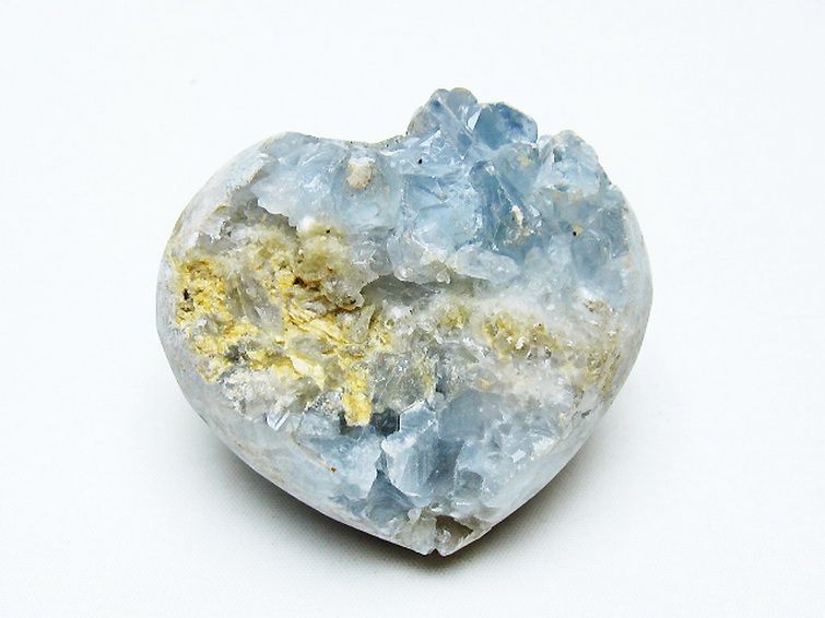 セレスタイト 天青石 ハートシェイプ 原石[T756-6133] 1枚目