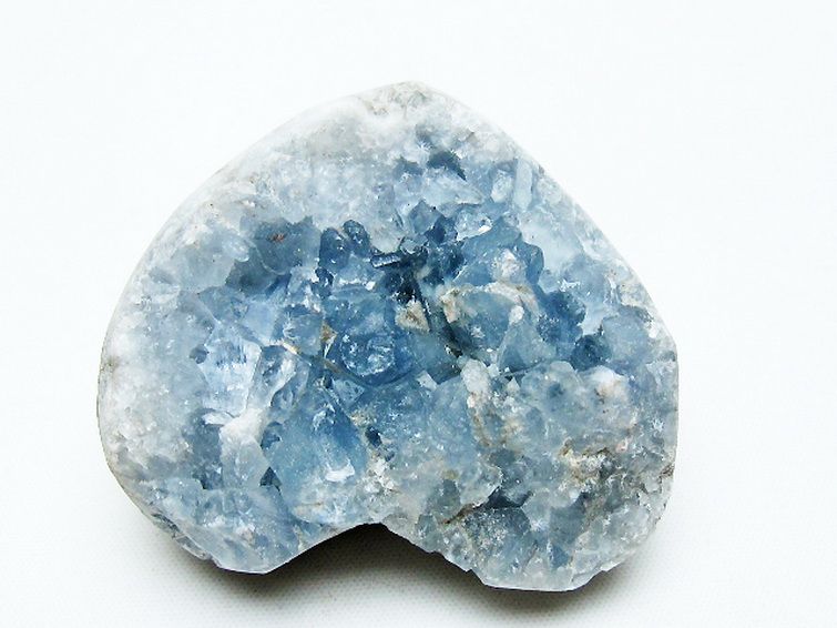パワーストーン 天然石 セレスタイト 天青石 ハートシェイプ 原石[T756