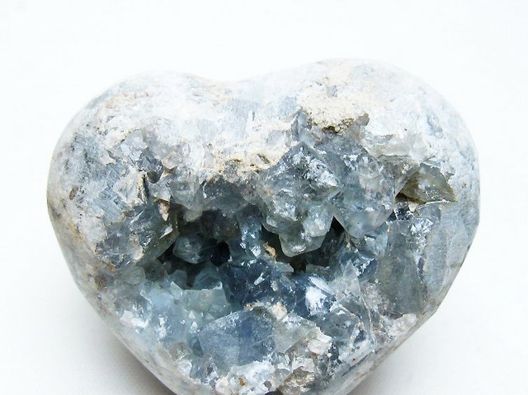 セレスタイト 天青石 ハートシェイプ 原石[T756-6152] 2枚目