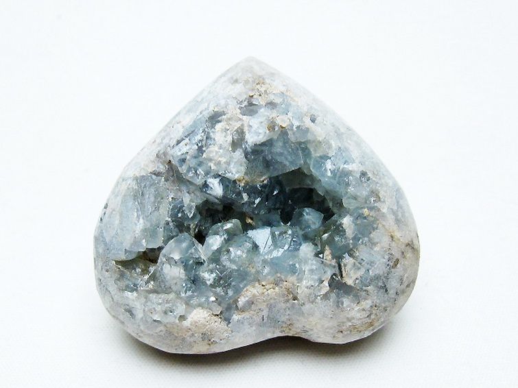 セレスタイト 天青石 ハートシェイプ 原石[T756-6152] 3枚目