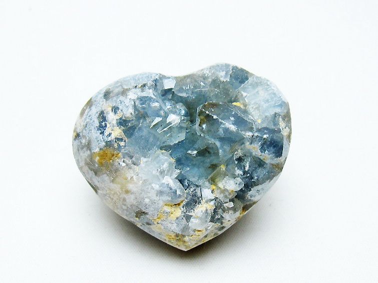 セレスタイト 天青石 ハートシェイプ 原石[T756-6205] 1枚目