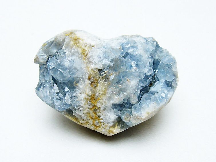 セレスタイト 天青石 ハートシェイプ 原石[T756-6243] 1枚目