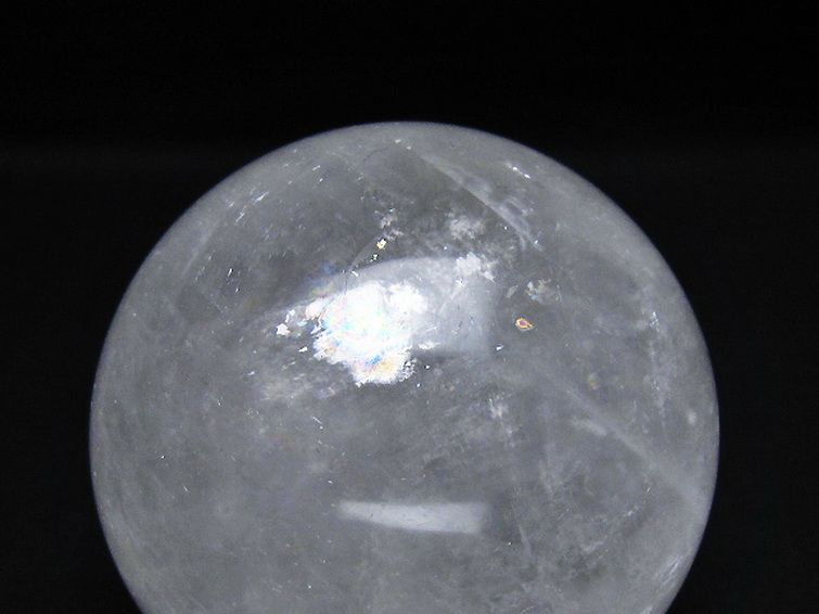 虹入りカルサイト丸玉 80mm [t758-2270] 2枚目