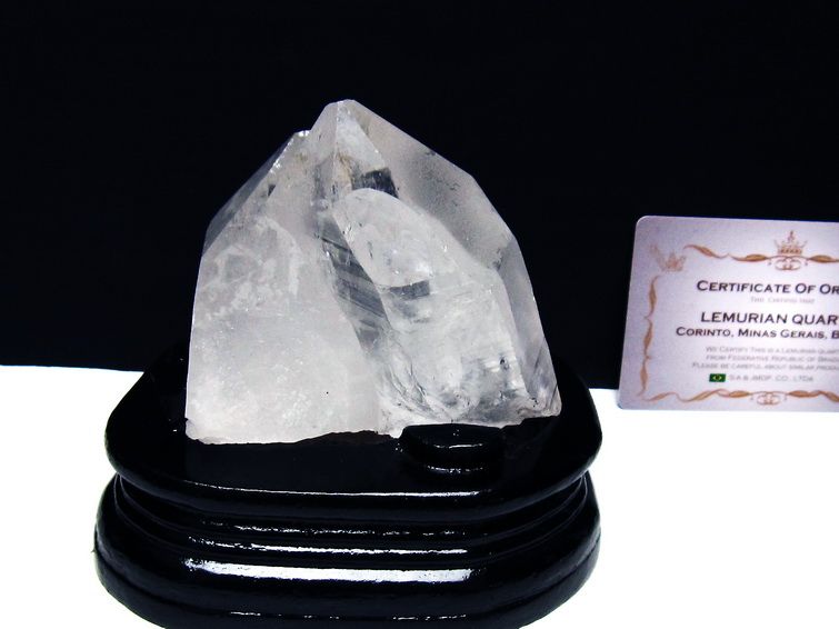 虹入りレムリアンシード水晶クラスター ミナスジェライス州コリント産 ※証明書付き[T760-3356] 1枚目