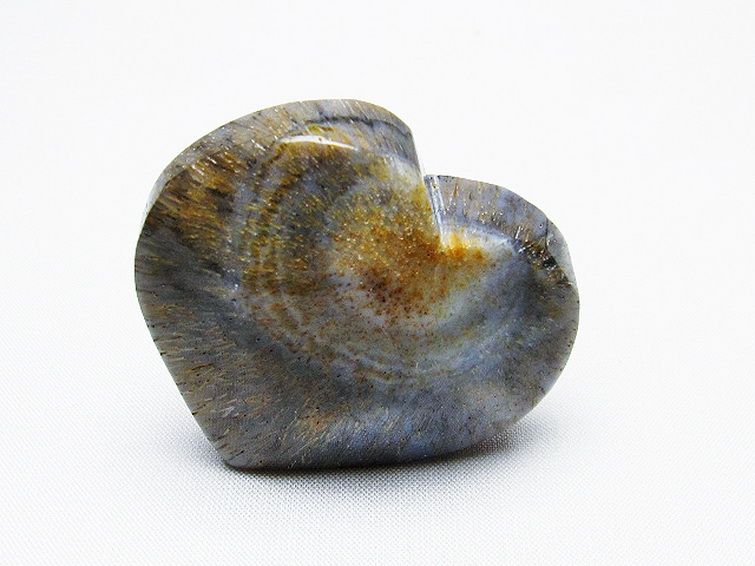 ルチルインアゲート ハート 置物[T763-3550] 1枚目