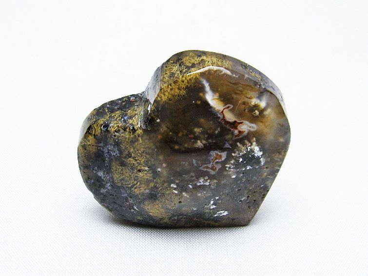 ルチルインアゲート ハート 置物[T763-3631] 1枚目