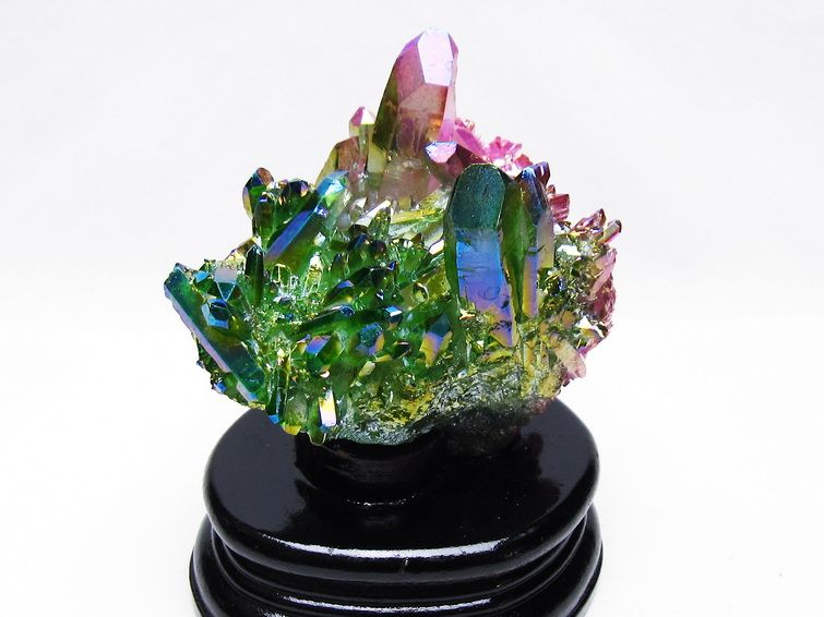 オーラ水晶 オーラクリスタル クラスター (レインボー)[T802-6214] 1枚目