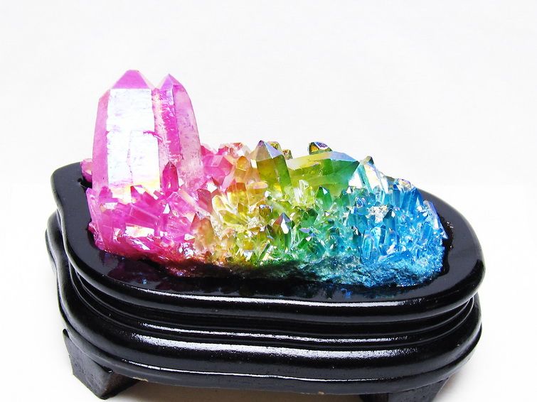 オーラ水晶 オーラクリスタル クラスター (レインボー)[T802-6232] 1枚目