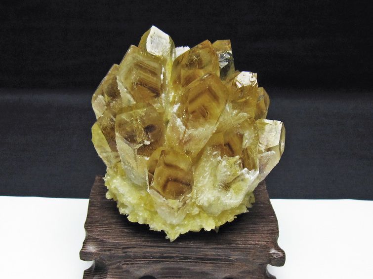 黄水晶 イエロークォーツ クラスター  [t802-6393] 1枚目