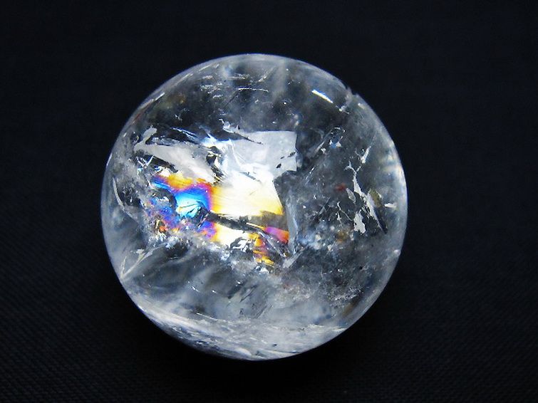 虹入りヒマラヤ水晶丸玉 29mm [t91-9144] 1枚目
