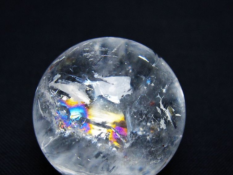 虹入りヒマラヤ水晶丸玉 29mm [t91-9144] 2枚目