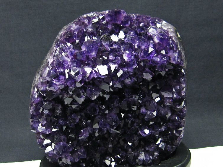 美品　ウルグアイ産アメジストクラスター　濃紫　原石　天然石　石　パワーストーン - 1