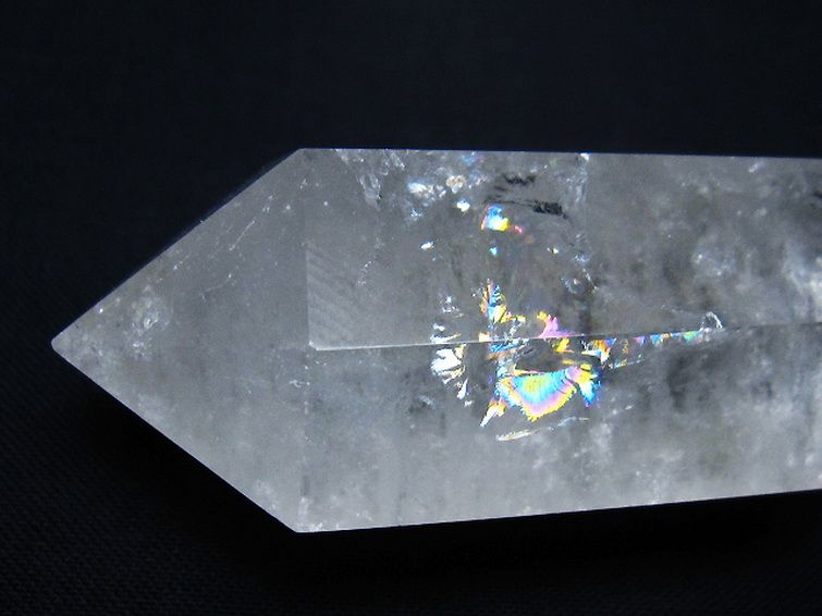 虹入りヒマラヤ水晶ダブルポイント [t98-2519] 1枚目